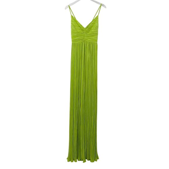 Shein Lime Green Satin Long Flowy Strappy Maxi Dress Medium - Picture 6 of 13